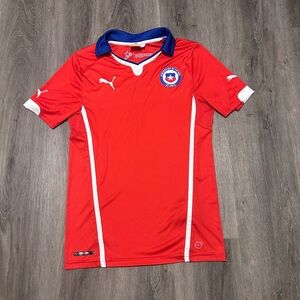 Chile 2014 2015 Home Football Shirt Soccer Jersey Puma Sz Small Men’s Red Collar